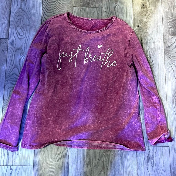Women’s Purple 'Just Breathe' Shirt size XXL - Picture 1 of 4